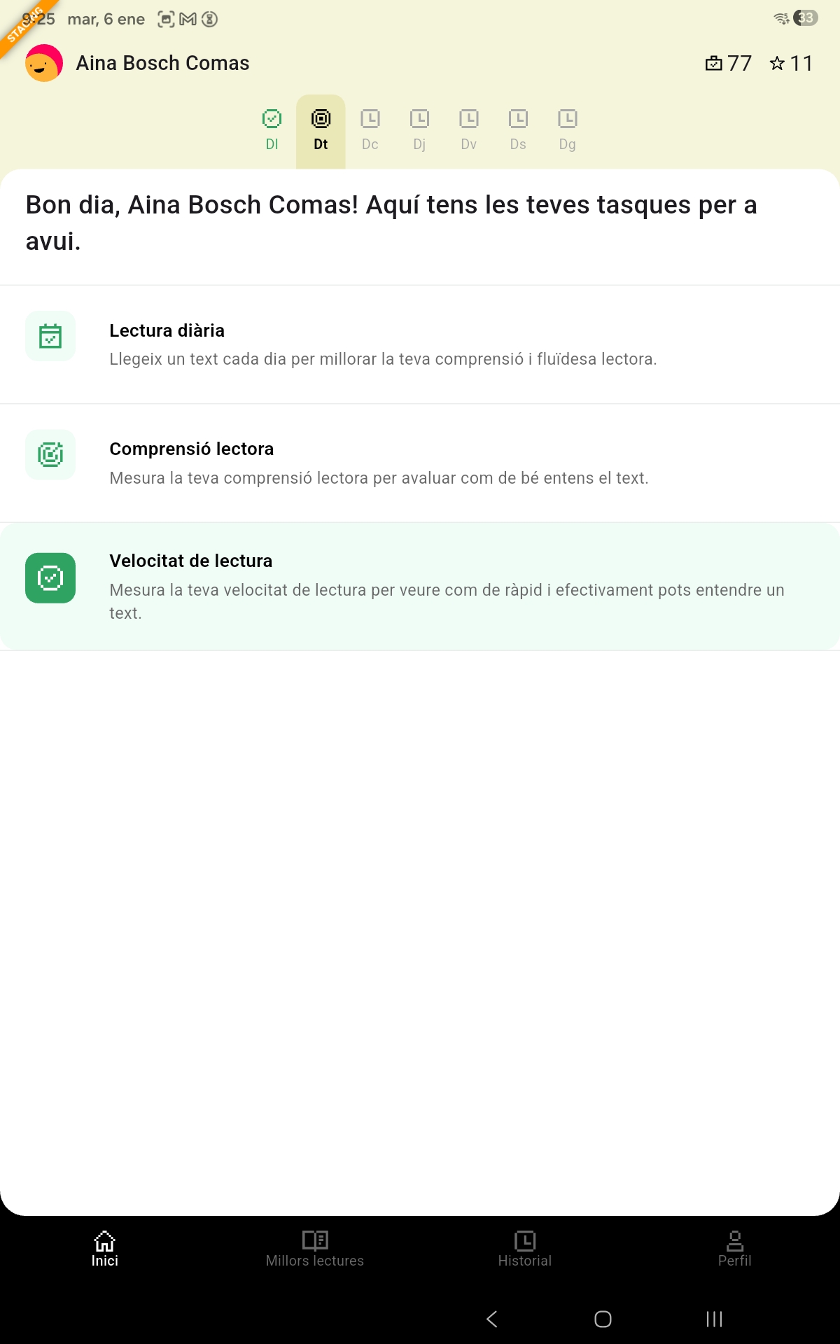 iREAD — vista principal