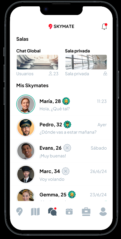 Proyecto Skymate — Dating + networking aviación
