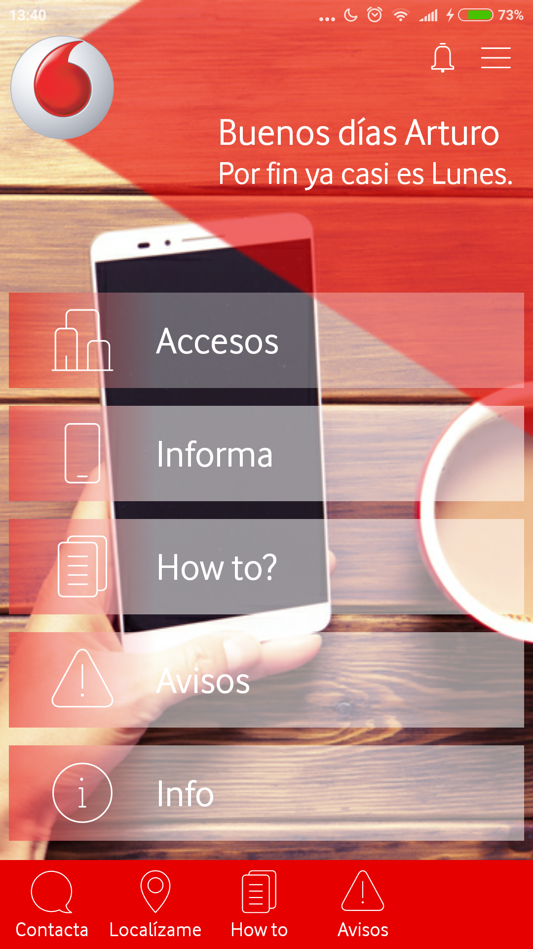 Vodafone — vista principal